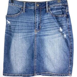 Hollister Distressed Blue Denim Mini Skirt Size 5 Juniors
